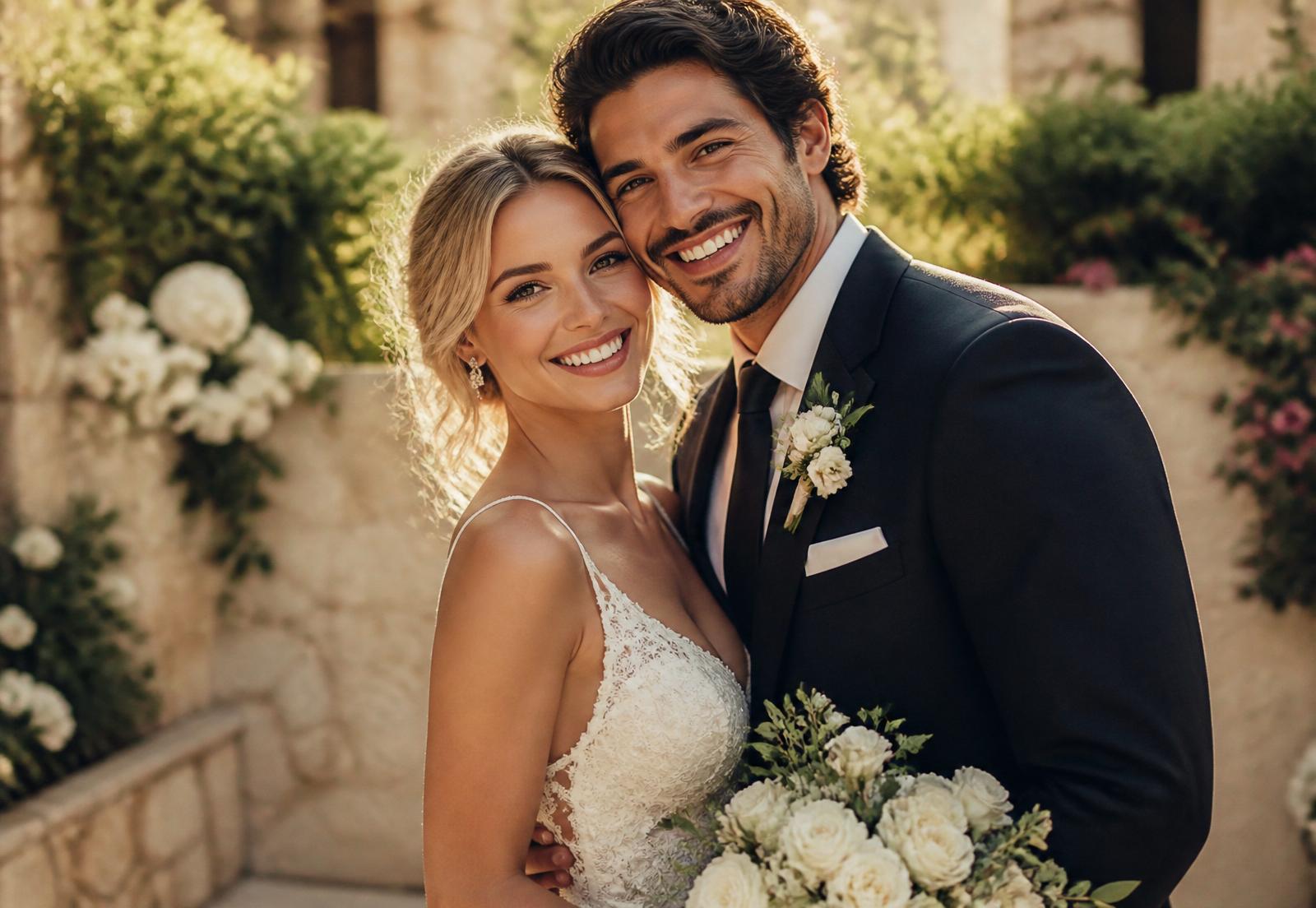 Sophia smiling with her husband James